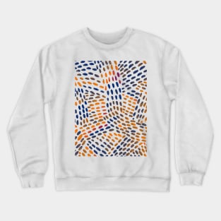 Watercolor dotted lines - orange and blue Crewneck Sweatshirt